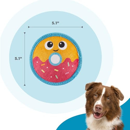 Outward Hound Tough Skinz Durable Squeaky Dog Toy with Two Tough Layers, Donut, Multicolor, Small - color: Donut, size: Small