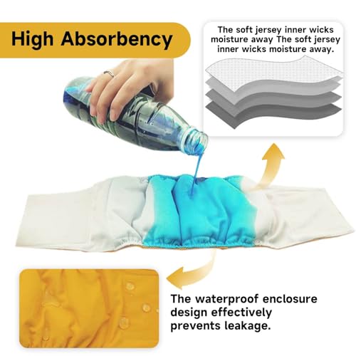 4 Pack Washable Male Dog Diapers Reusable Belly Bands - Quick-Absorbing, Leakproof, Outdoor Training & Senior Dogs | Fits Small, Medium, Large Breeds(XL) - size: XL(24.41-33.46”)