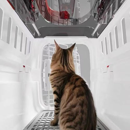 New Dog and Cat Kennel, Hard Sided Travel Pet Carrier, Top Front Load Ventilation Cat Crate for Small Dogs Outdoor Traveling Hiking Camping Picnic(Color:Gray) - color: gray