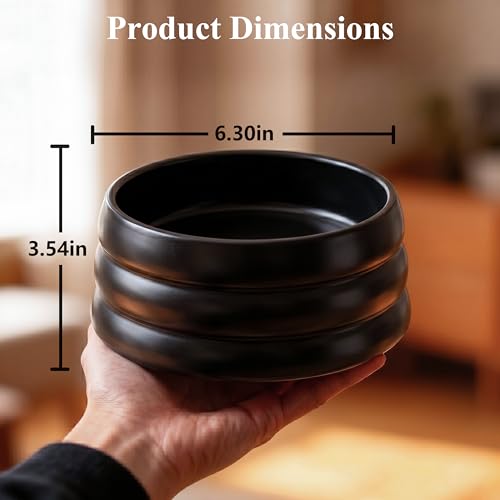 BOBO & Bowl Pet Drinking Bowl (1.2L/40 oz), Food-Grade Ceramic Water Bowl for Small & Medium Dogs - Elevated, Heavy Sturdy, Dishwasher & Microwave Safe, Black - color: Black