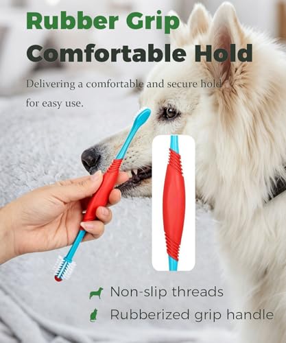 10 Pieces Pet Toothbrush Set for Medium Large Dogs, Extra Long Double-Ended Dog Toothbrush with 360° Brush, Soft Bristle Dental Care Kit with Finger Brushes, Pet Teeth Cleaning Supplies (Multicolor) - color: Modelb-10pack