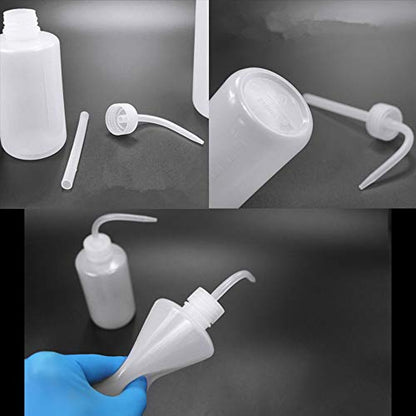 Yuelong Plastic Squeeze Bottle, 2Pcs Safety Wash Bottle 250ml Convenient Green Soap Supply Tattoo Squirt Bottles with Scale Labels Watering Tools for Medical Label Tattoo Supplies - size: 2 x 250 ml