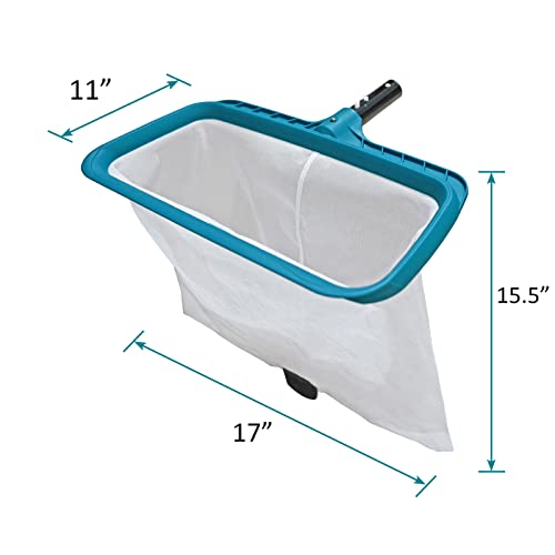 POOLWHALE Professional Pool Skimmer Net, Heavy Duty Swimming Leaf Rake Cleaning Tool with Deep Fine Nylon Mesh Net Bag - Fast Cleaning,Easy Scoop Edge,Debris Pickup Removal (No Pole) - size: Pool Rake
