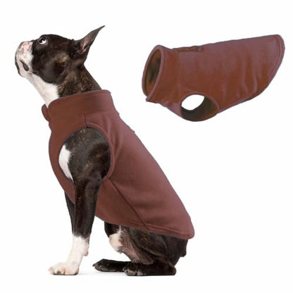 JACKO & CO - Fleece Vest Dog Sweater with Leash Ring - Soft, Warm & Lightweight Pullover Coat for Small & Medium Dogs, Puppies & Cats - Cozy Fall/Winter/Spring Pet Jacket (Chocolate Brown, S (4-6lbs) - color: Chocolate Brown, size: S (4-6lbs)