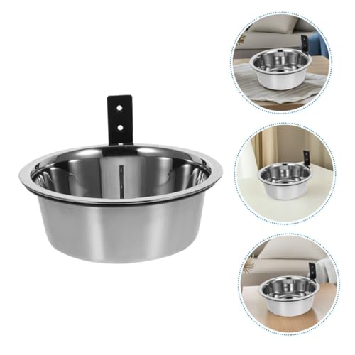 Toyvian 2sets Wall Mounted Elevated Dog Bowl Stainless Steel Feeding Station for Dogs Space-Saving Design Easy to Clean for Crates and Cages