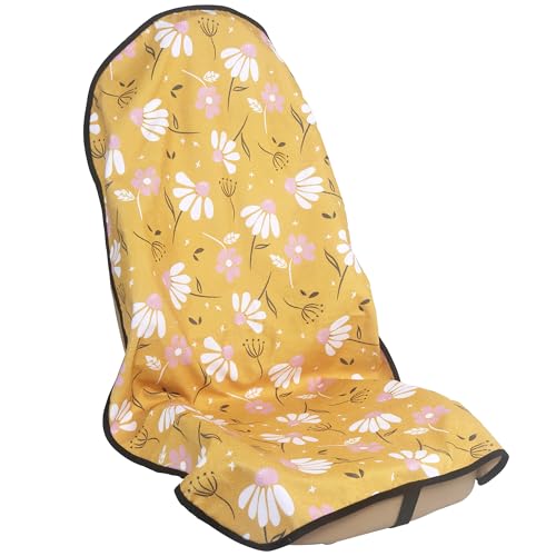 Car Seat Cover Protector Front Seats,for Gym Workout,Running,Swimming,Beach and Hiking,Waterproof Sweat Towel Bucket Seat Covers for Cars SUV Trucks (Chamomile and Yellow, 1Pcs) - color: Chamomile and Yellow, size: 1Pcs Front Seat Towel
