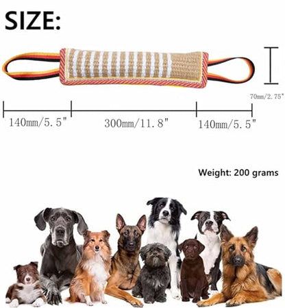 Clysoru Dog Tug Toy Tough Jute Bite Pillow Lasting Training Equipment Puppy to Large Dogs Interactive for Large and Small - color: flower flag
