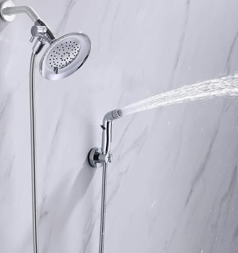 G-Promise Dog Shower Sprayer Attachment for Fast and Clean Pet Showering, Multifunctional Shower, Metal Diverter, 78 Inch Extra Long Hose, No Drill Hook, Dog Washing-Bathingroom (Chrome) - color: Chrome, size: 78 Inch Hose