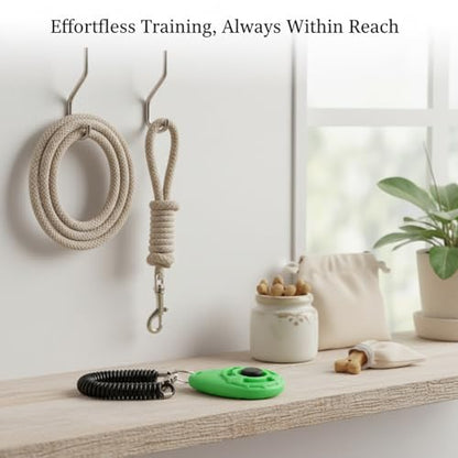 Dog Training Clicker with Wrist Strap - Ergonomic Mechanical Sound Signal for Obedience & Trick Training, Durable PP Plastic (1 Pack) - color: Green