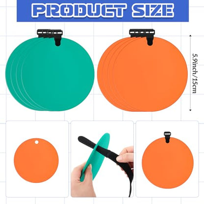 Arrowbash Silicone Hockey Shooting Targets Agility Shooting Goal Target Discs with Straps Set Reactive Hockey Training Equipment for Lacrosse Soccer Baseball Practice Accuracy, Orange, Green