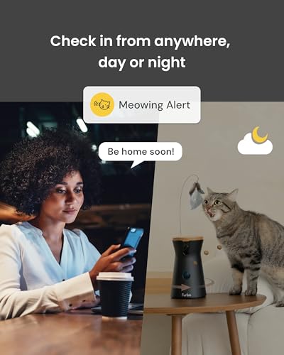 Furbo 360° Cat Camera: Basic See, Talk & Toss Features, No AI Alerts, No Subscription Required, Pet Security Cam w/Meowing Alerts, Rotating View, Treat Toss, 2-Way Audio, Smart Home Kitty Monitoring - style: Cat 360° Camera
