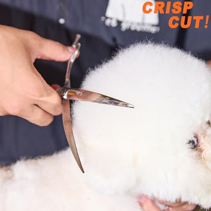 High-end Professional Dog Grooming Curved Scissors Pet Curved Shears 7.5 Inches Extremely Very Sharp Made Of Stainless Steel Alloy By Hand For Dog Cat Groomer - size: 7.5inch, style: Curved Shears