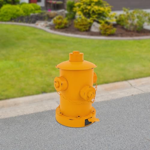 Retro Fire Hydrant Trash Can - 1.3 Gallon Metal Garbage Bin with Foot Pedal & Removable Inner Bucket, Heavy-Duty Indoor/Outdoor Waste Can for Garden, Patio, Park, Kitchen and Dog Waste, Yellow - color: Yellow