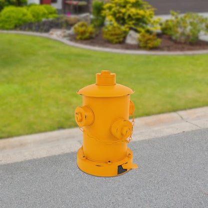Retro Fire Hydrant Trash Can - 1.3 Gallon Metal Garbage Bin with Foot Pedal & Removable Inner Bucket, Heavy-Duty Indoor/Outdoor Waste Can for Garden, Patio, Park, Kitchen and Dog Waste, Yellow - color: Yellow