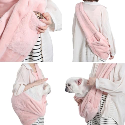 Cat Carrier Slings Soft Puppy Carrying Bag for Outdoor Travel Pet Boby Holder Hands Free for Small Dogs Kittens, Light Pink - color: Light Pink