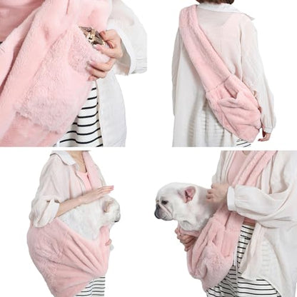 Cat Carrier Slings Soft Puppy Carrying Bag for Outdoor Travel Pet Boby Holder Hands Free for Small Dogs Kittens, Light Pink - color: Light Pink