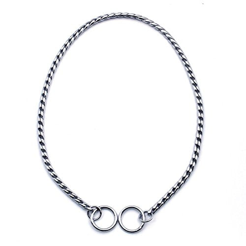 SGODA Silver Dog Chain Collar Choke Pet Training Snake Collar with Heavy Links, 16 in, 3 mm - color: Silver