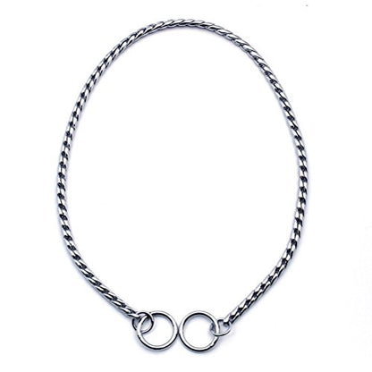 SGODA Silver Dog Chain Collar Choke Pet Training Snake Collar with Heavy Links, 16 in, 3 mm - color: Silver