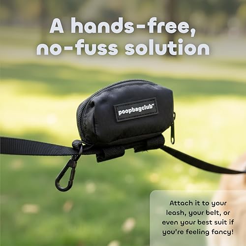 Dog Poop Bag Dispenser - Leash Mounted Durable Holder - Hands Free Essential for Dog Walking and Cleanup