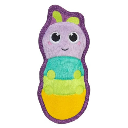 Outward Hound Tough Skinz Dog Toy, Durable Plush with 2X Lining, No Stuffing, Jumbo Squeaker, Caterpillar, 9.5" - color: Caterpillar Multi, size: Medium