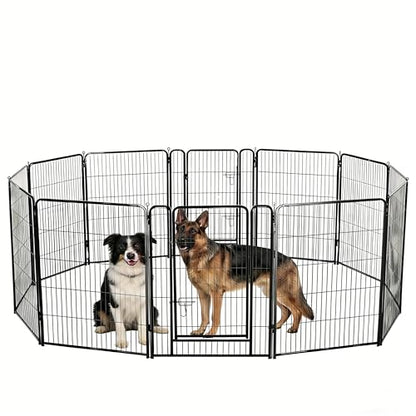 Simple Deluxe Dog Playpen Outdoor Indoor, 40 Inch 12 Panels Dog Fence for Small Dogs Puppy, Perfect Dog Pen for Camping, Yard, RV, Garden Fence, Black - size: 40 Inch 12 Panels