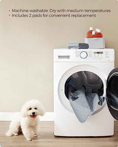 Feandrea Washable Dog Pee Pads, 2 Pack, Reusable Dog Pads, 36 x 34 Inches, M, Waterproof Pet Training Pads, Leakproof, Non-Slip, Super Absorbent, Gray UPTD034G01 - size: M (36"L x 34"W)