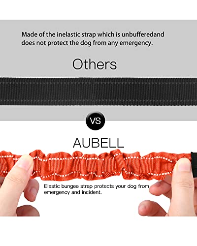 AUBELL Dog Seat Belt for Car,2 Pack Set 3-in-1 Adjustable Reflective Bungee Heavy Duty Dog Car Harness Tether with Clip Hook Latch & Buckle,Swivel Zinc Alloy Carabiner,Black+Orange - color: Set Black+Orange