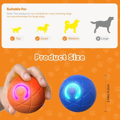 Smart Jumping Ball Toy for Dogs, Duraspin Dog Bouncing, Shaky Ball Toy USB Rechargeable Interactive Bouncing Toys for Puppy Toys (Blue) - color: Blue