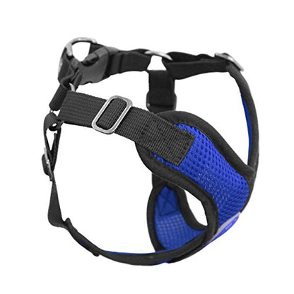 Gooby - Comfort X Step-in Harness, Choke Free Small Dog Harness with Micro Suede Trimming and Patented X Frame, Blue, Medium - color: Blue, size: Medium