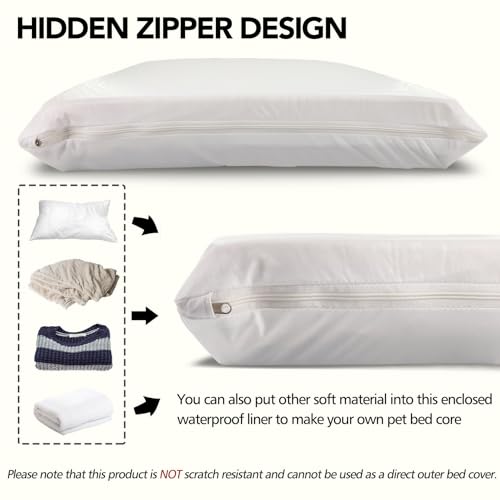 Waterproof Dog Bed Liner, Washable Replacement Cover Reusable Pet Pee Water Resistant Proof with Zipper, Liner Only 36x27 inch - size: 36x27x3 inch