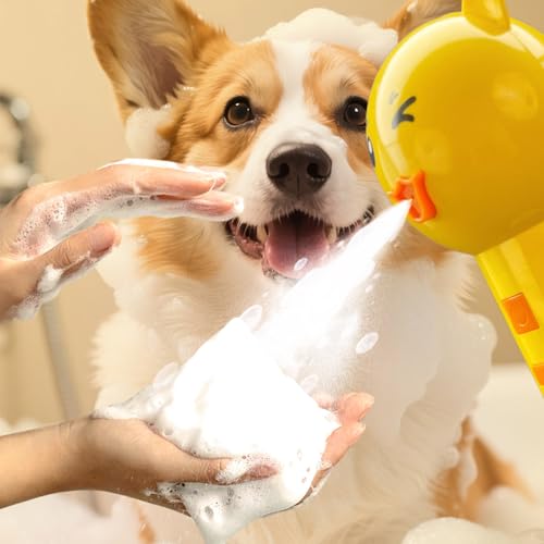 Electric Foaming Shampoo Dispenser for Dog and Cat, Dog Soap Dispenser - 2-in-1 Dog Soap Holder, Rechargeable Soap Dispenser, Foamer for Pet Bathing, Bathroom, Kitchen Sink (Little Bear, 1pc) - color: Little Bear, 1pc