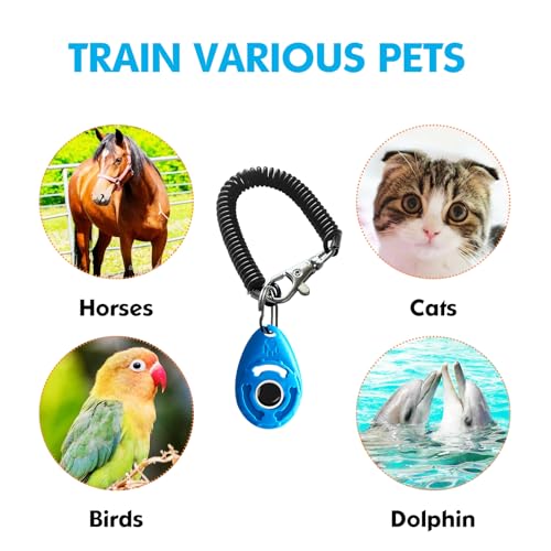 MODUS Pet Training Clicker for Dogs - Clicker with Adjustable Wrist Strap - Positive Reinforcement Clicker for Dogs, Cats, Puppies(Blue)