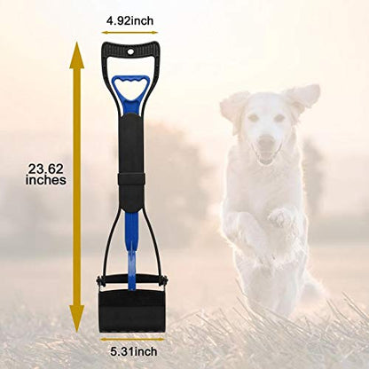 Pooper Scooper Long Handle Top Paw Jaws Poop Scoop Dog Sanitary Waste Pickup Removal for Small,Medium, Large, XL Pets Waste Bag Holder Feces Remover Portable Heavy Duty Disposer with Bags