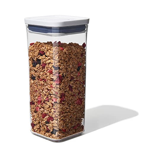 OXO Good Grips POP Container - Airtight Food Storage - Small Square Medium 1.7 Qt Ideal for granola, dried beans and snacks - color: White, size: 1.7 Qt