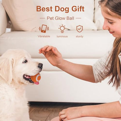 ChenPeiFeng CPF LED Dog Balls - Glowing Fetch Toys, 1.8 Inch, Glow in The Dark, Outdoor Interactive, Puppy Birthday Gifts (Orange) - color: Orange
