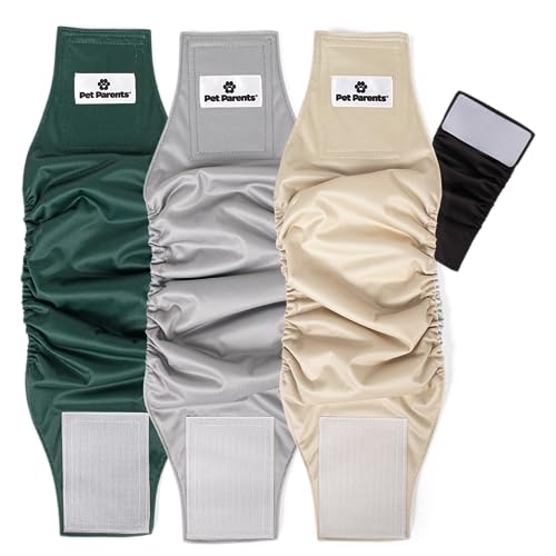 Pet Parents® Washable Belly Bands for Male Dogs (3pack) + Extendrs® of Durable Dog Diapers Male, Premium Male Dog Diapers & Dog Wraps (Small, Spruce) - color: Spruce, size: Small (13-16")