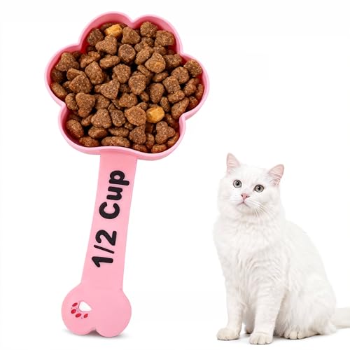 Personalized Cat Dog Food Scoop Custom Dog Food Measuring Cup with Name Pet Accessories Gifts for Pet Lover - color: Pink