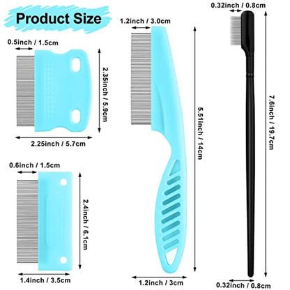 5 Pieces Dog Eye Combs Tear Stain Remover Combs Pet Grooming Comb for Small Dogs Gently Removing Eye Mucus and Crust (Light Blue, Black) - color: Black,Blue