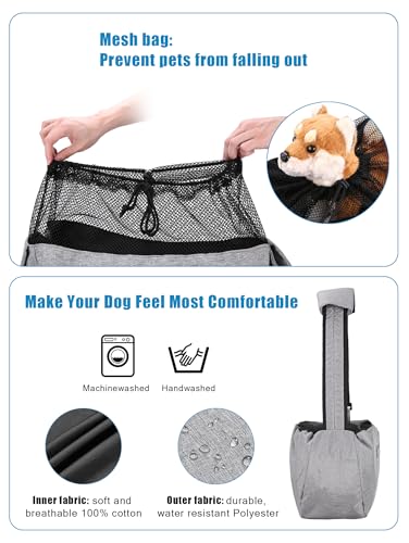 Ownpets Pet Sling Carrier, Fits 15 to 25lbs Extra-Large Dog/Cat Sling Carrier Reversible and Hands-Free Dog Bag with Adjustable Strap and Pocket Shoulder Pad for Outdoor Travel Hiking - color: Grey
