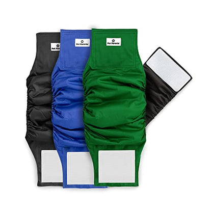 Pet Parents Washable Belly Bands for Dogs (3pack) + Extendrs Durable Dog Diapers & Wraps (X-Small, Gentlemen) - color: Gentlemen, size: X-Small (11-13")