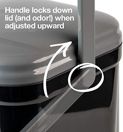 PetFusion Outdoor Pet Waste Disposal, Innovative Dog Poop Trash Can with Locking Handle, With Deodorizer, Built-in Poop Bag Holder, 5 Bags Included. | Built-in bag holder, keeps refills within reach, odor control, five bags included, secure lid design for