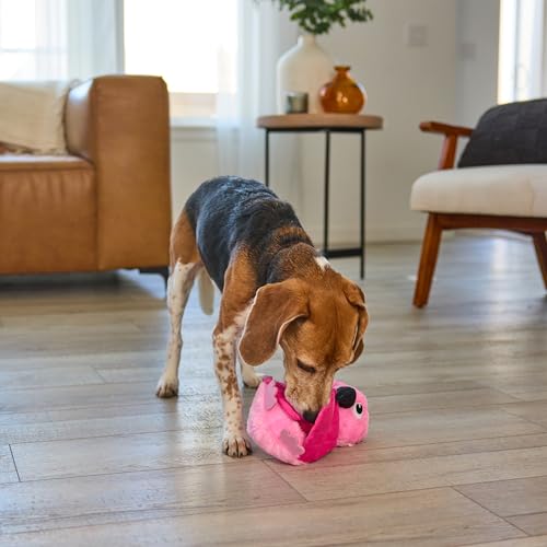 Outward Hound by Nina Ottosson Hide-Ablez Plush Dog Puzzle with Treat Ball, Flamingo, Pink - color: Hide-Ablez Flamingo