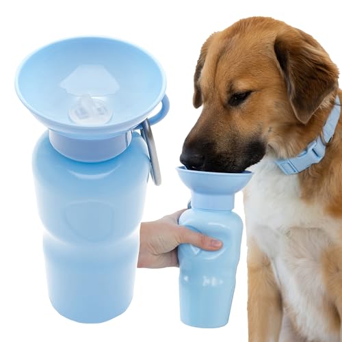 Springer Dog Water Bottle | Portable Travel Drinking Feeder Dispenser for Dogs & Puppies | As Seen on Shark Tank | Leak-Proof Bowl | BPA-Free | Outdoor Walking, Hiking & Travel | 22oz Blue - color: Sky Blue, size: 22oz Classic