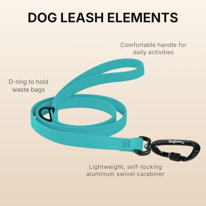 DogTraxs Essential Biothane Dog Leash, Biscuit Brown, 3/4 in x 5 ft | Waterproof, For Large, Medium, Small Dogs, Dog Training, Locking Carabiner - color: Biscuit Brown, size: 3/4 In x 5 Feet