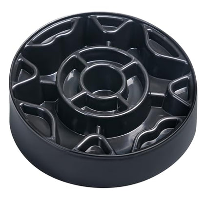 Tilted Slow Feeder Dog Bowl for Flat Face Breeds, Retro Style Non-Skid Food Bowl for Flat Face Breeds for Dogs & Cats Large, Small (Black)