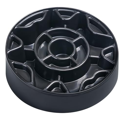 Tilted Slow Feeder Dog Bowl for Flat Face Breeds, Retro Style Non-Skid Food Bowl for Flat Face Breeds for Dogs & Cats Large, Small (Black)