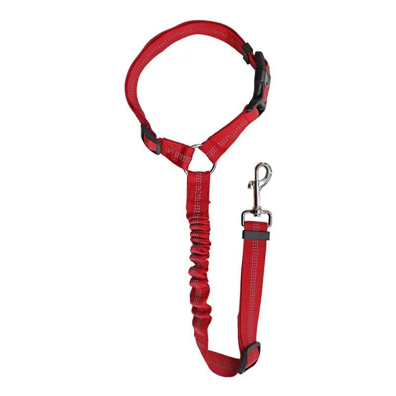 Elastic Retractable Dog Leash for Car Belts 1 Pack - Adjustable Pet Safety Tether for Vehicle Travel, Hands-Free Dog Restraint for Backseat，red - color: red