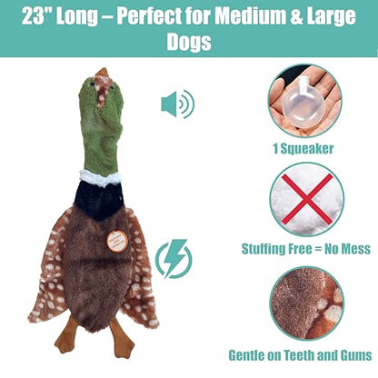 SPOT Skinneeez Crinklers Bird- Stuffing-Free Dog Toy with Crinkle and Squeaker Sounds, Durable Tug Toy for Moderate Chewers, Ideal for Medium and Large Dogs, Assorted Styles, 23 in - style: Large Bird