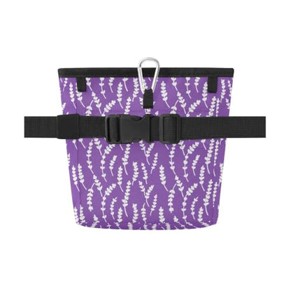 Lavender Water-Resistant Dog Treat Pouch, 3 Ways to Wear Treat Bag with Magnetic Closure & Reflective Strip, Hands-Free for Pet Training, Walking