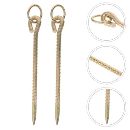 GLEAVI Heavy Duty Iron Livestock Tie Out Stakes Sturdy Ground Nails 5pcs for Securing Tents and Yard Use Portable Camping Pet Ground Spike for Large Animals
